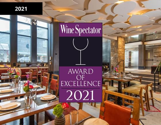 Wine Spectator, Award of Excellence poster at Hotel Jackson