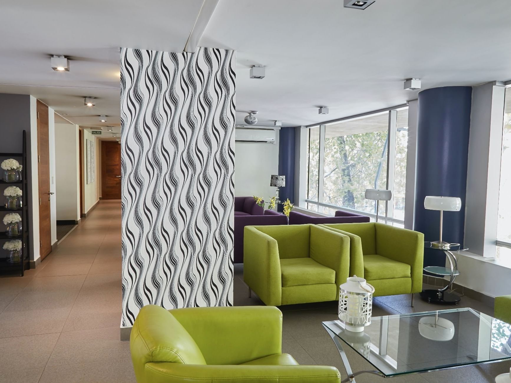 Interior of Lobby with lounges at  Torremayor Providencia