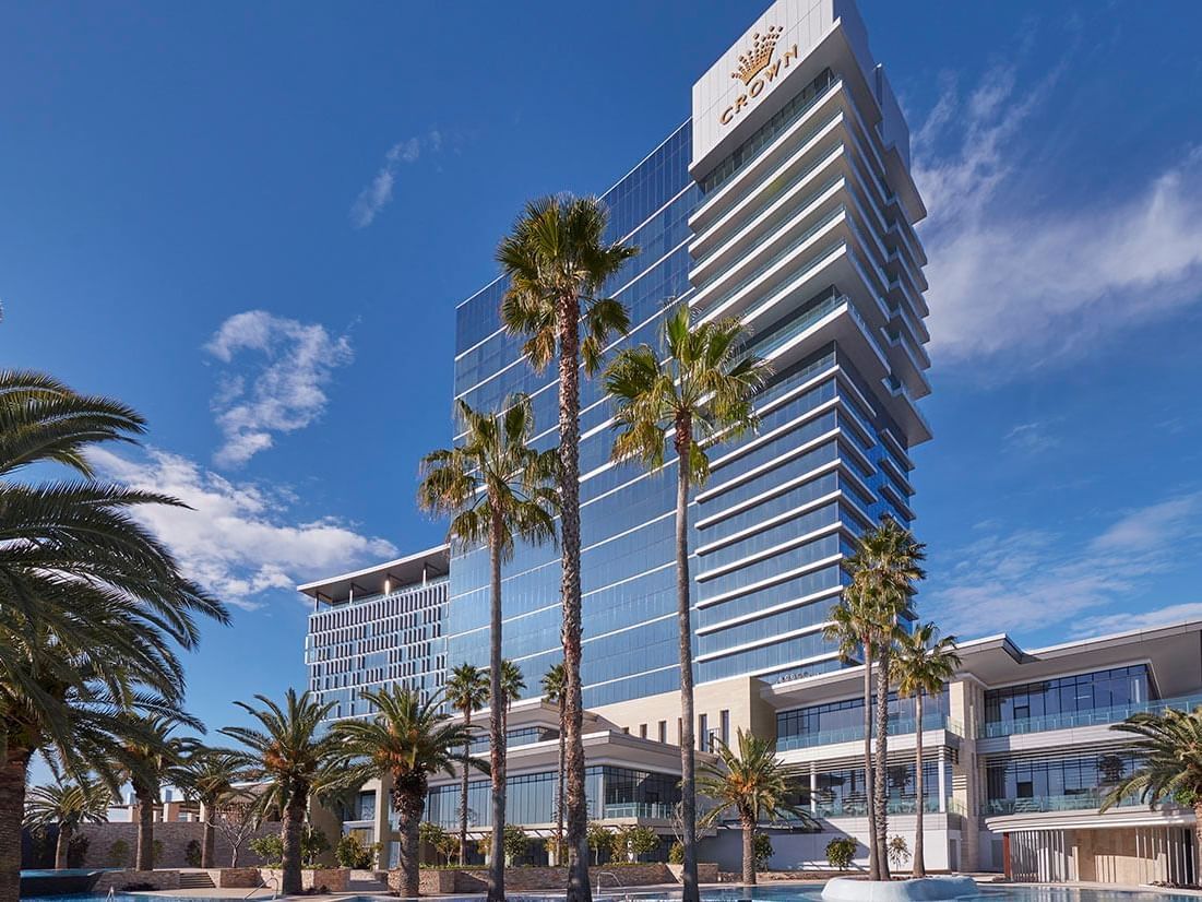 Exterior view of the front facade of Crown Metropol Melbourne