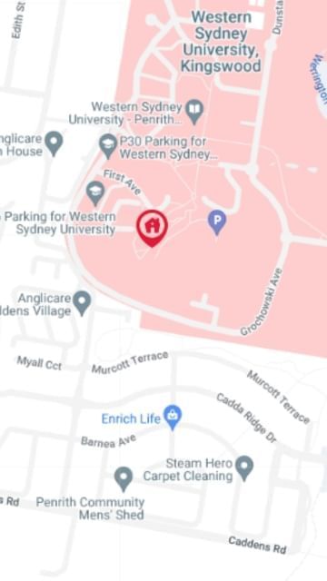 Western Sydney University Penrith Village Map