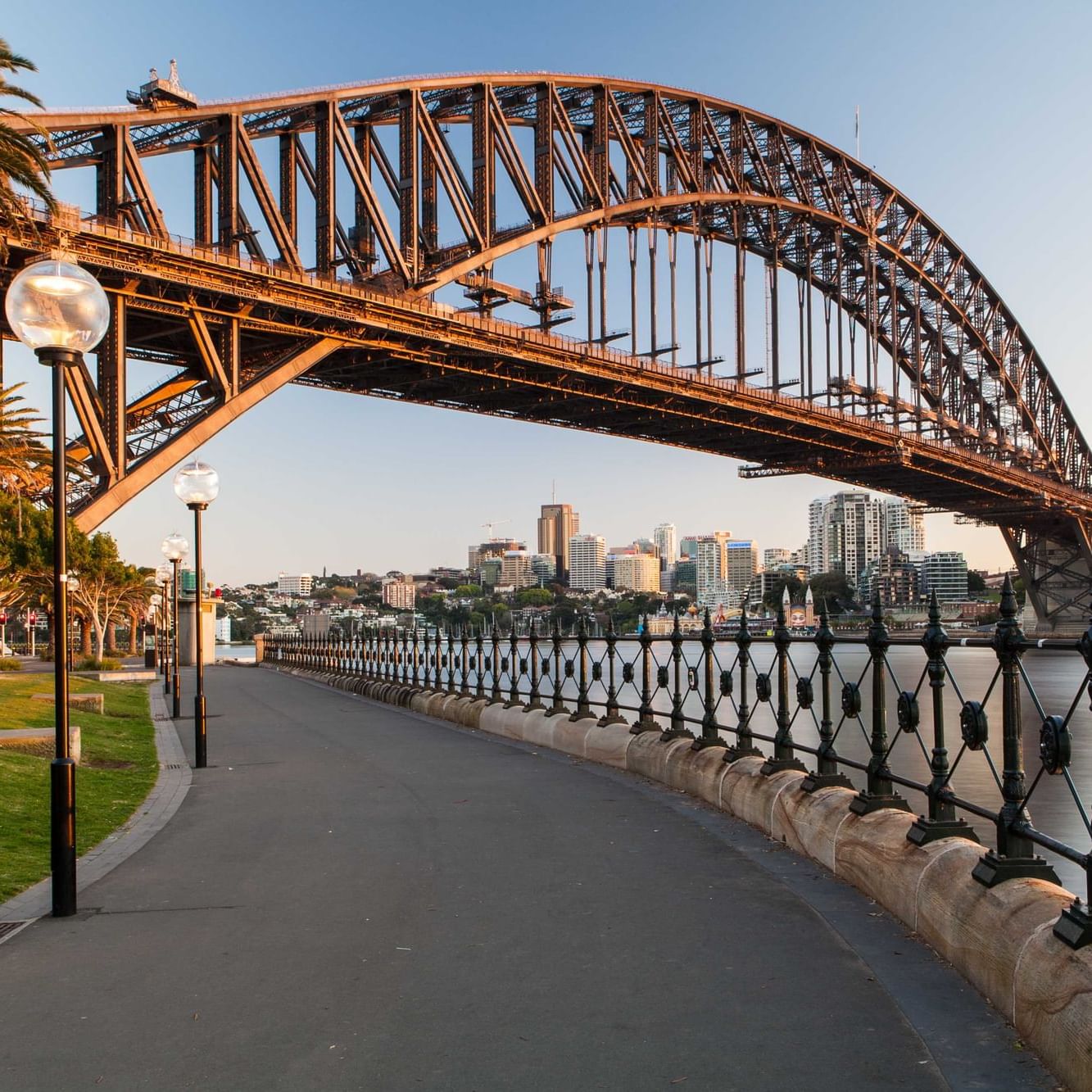 View of Sydney Harbour Bridge Walkway under bridge