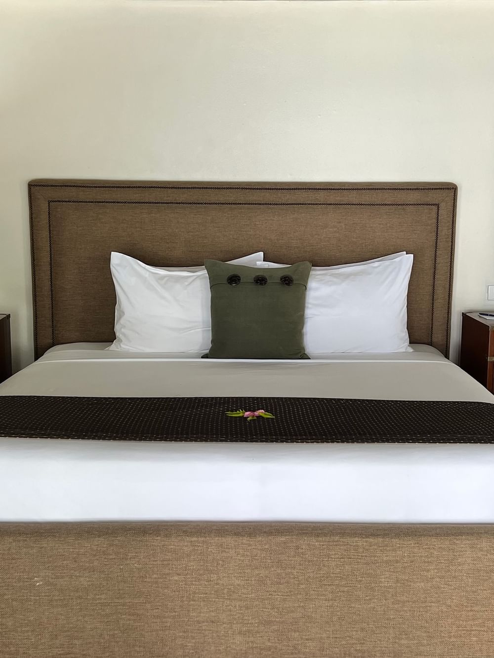 Made bed in a Shefa Pool Villa at Warwick Le Lagon - Vanuatu, Efate.