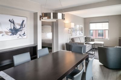 Dining & living area in a room at The Portsmouth Collection