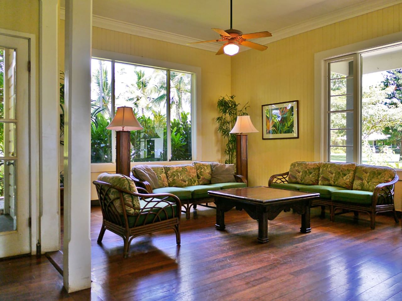 Living room in a cottage at Waimea Plantation Cottages