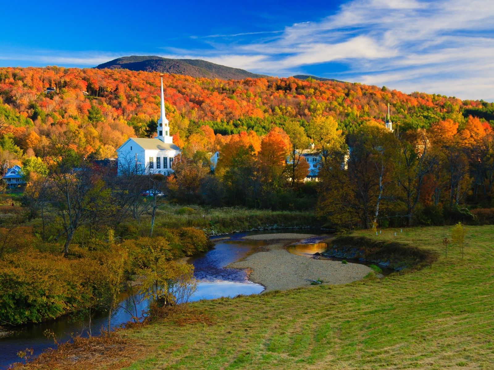View of Stowe city by the forest near Topnotch Stowe Resort