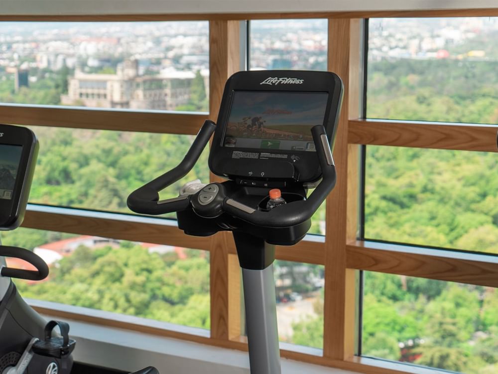 Close-up of an exercise bike in a Gym wellness center at Grand Fiesta Americana