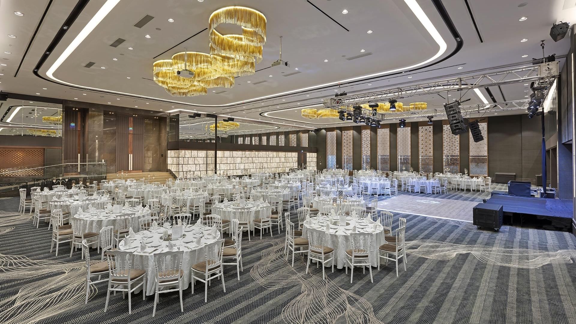 Banquets arranged for a wedding function in Karina Ballroom at Titanic Business Kartal
