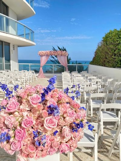 Outdoor wedding in Atlantic Terrace at Marenas Resort Miami