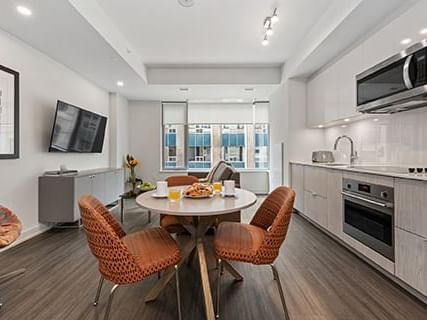 Kitchen area in One Bedroom Suite Sparks View at ReStays Ottawa