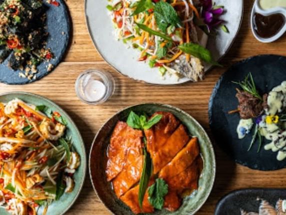 Close up of dishes served at Brady Hotel Jones Lane