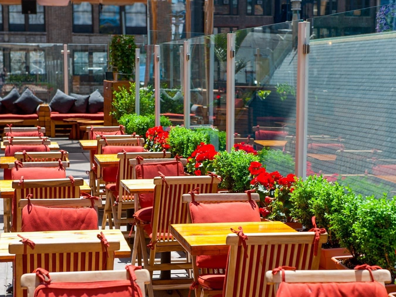 Haven rooftop dining area at Sanctuary Hotel New York 