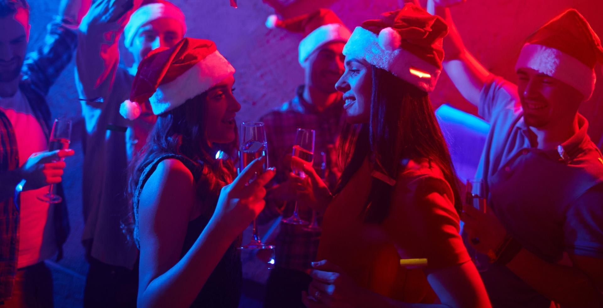 People enjoying the Themed Christmas Party at Easthampstead Park in Berkshire