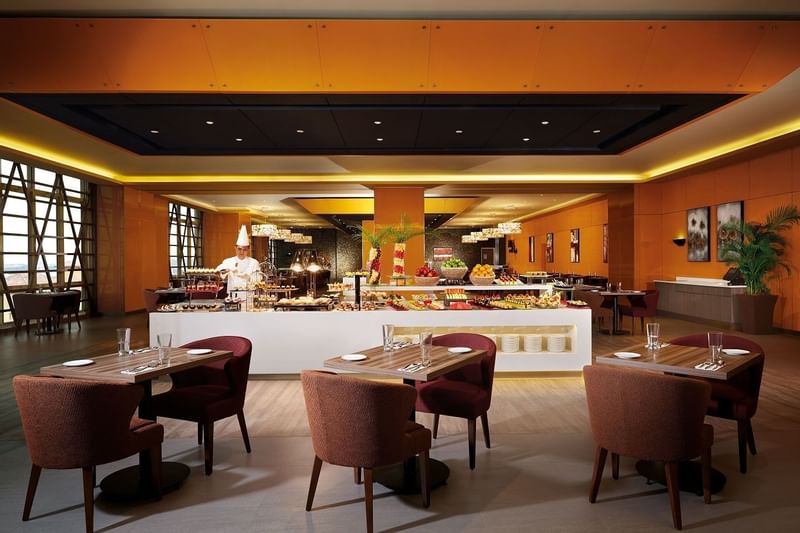 Two-seater tables by the counter at Cafe West in Sunway Lagoon