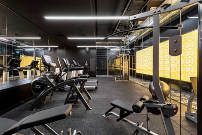 Exercise machines & equipment in the Gym at Melbourne Hotel Perth