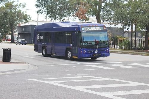 A Lynx Bus, which is a great way to get to Fireworks at the Fountain in downtown Orlando this Fourth of July