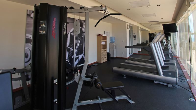 Interior of the Gym with equipment at Fiesta Inn Coatzacoalcos