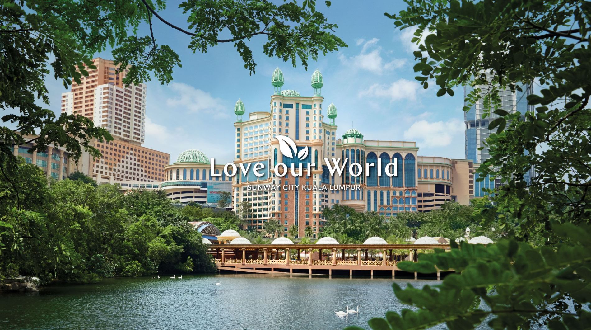 Love the world poster with hotel image used at Sunway Resort