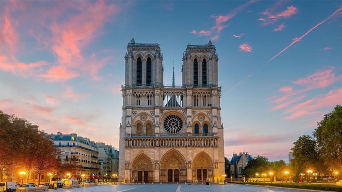 Aerial view of the Cathédrale Notre-Dame de Paris near Oceania Hotels