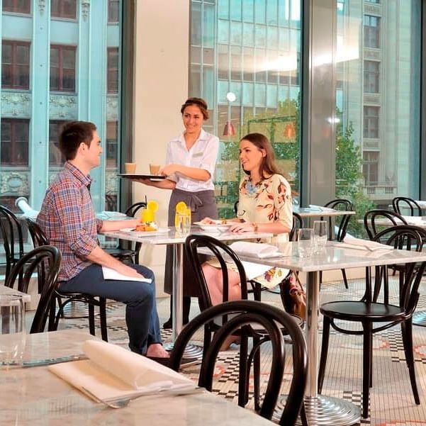Interior of the Lane restaurant at Novotel Melbourne On Collins