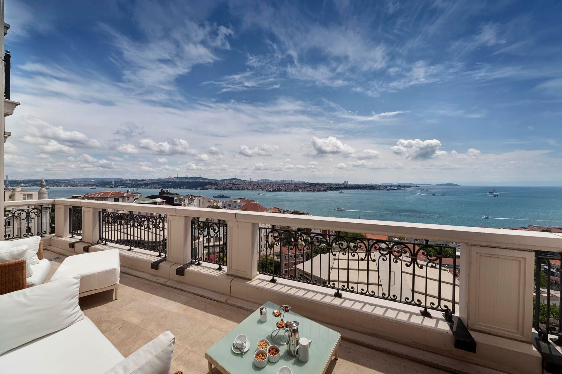 Rooftop ocean view from Terrace Bosphorus Suite at CVK Park Bosphorus Hotel Istanbul