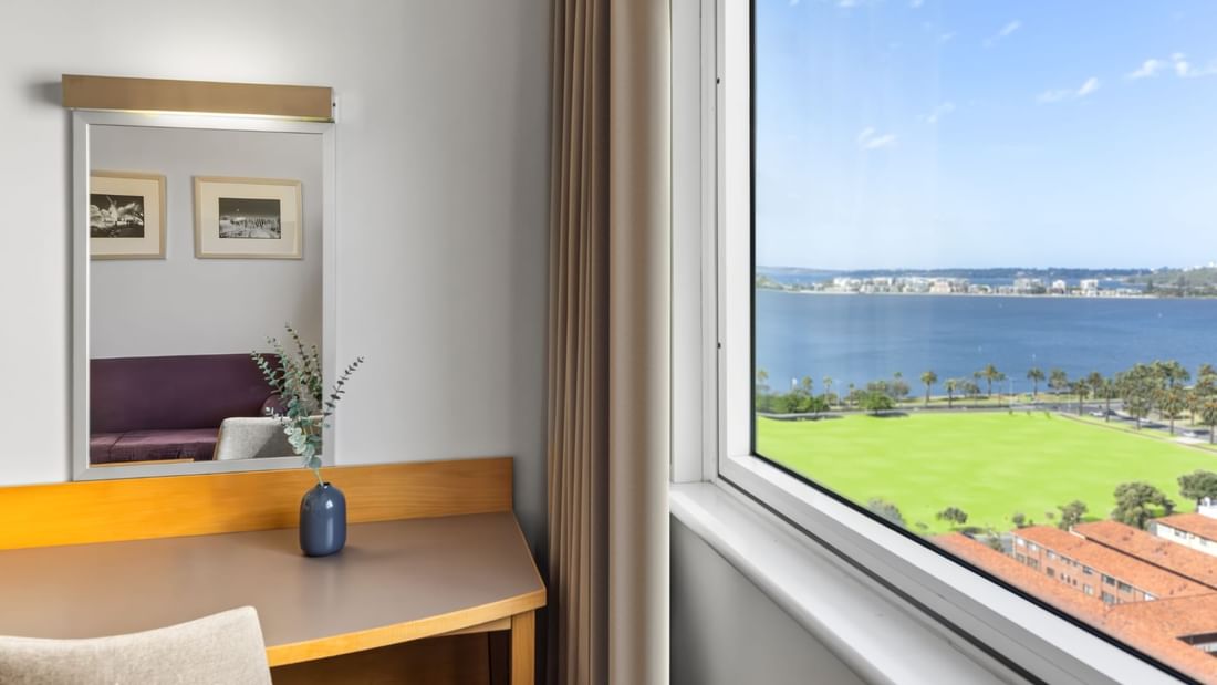 Swan River Views from Apartment's living room