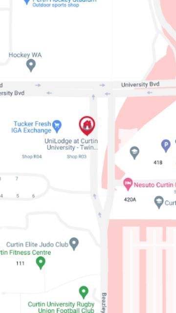 UniLodge at Curtin University - Twin Dolphin Hall Map