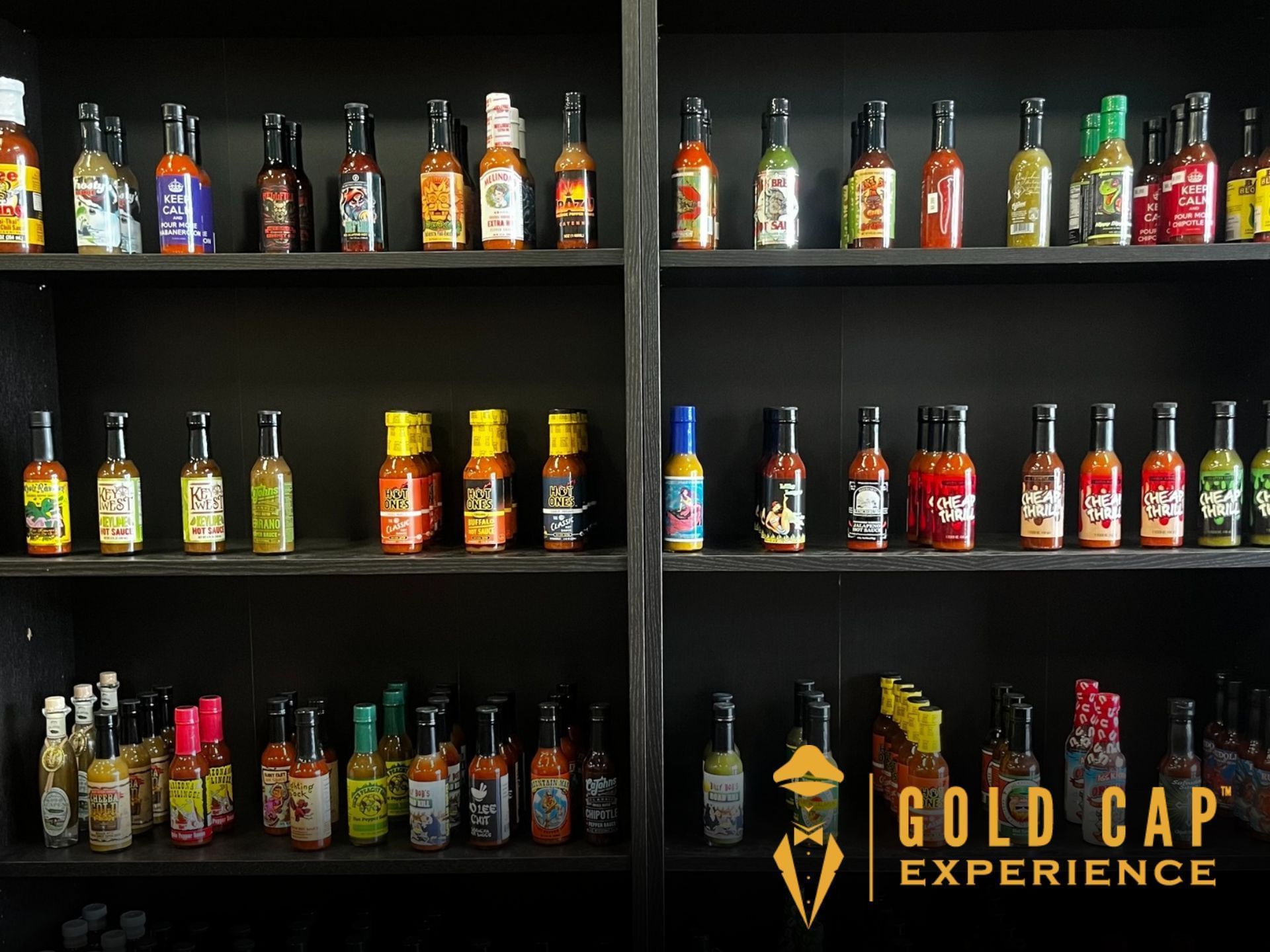 Hot sauce assortment at Sweet N Saucy in Wichita KS