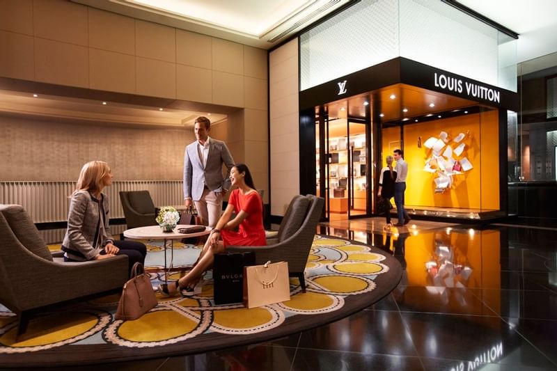 Talking in front of Louis Vuitton at Crown Towers Melbourne