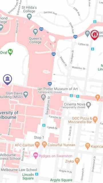 Student Living - 550 Lygon Map