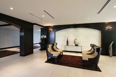 Comfortable lobby sitting area at Granville Island Hotel