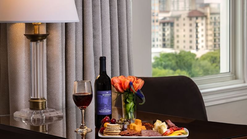 A charcuterie board served in Corner King at Warwick Melrose Dallas