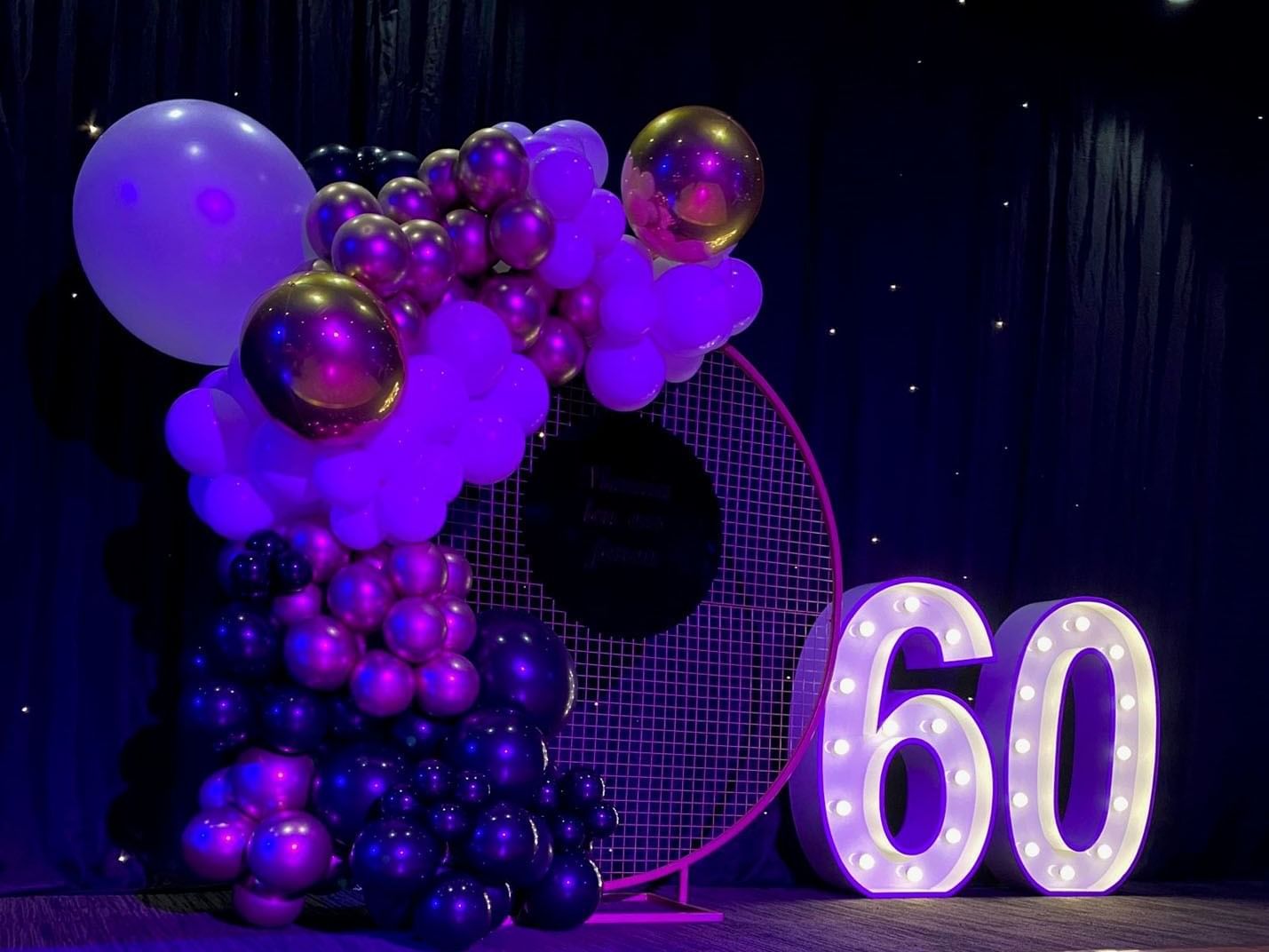 60th birthday decorations at Grand Chancellor Brisbane
