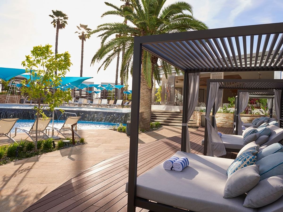 Seating area by the Pool & The Enclave at Crown Hotel Perth