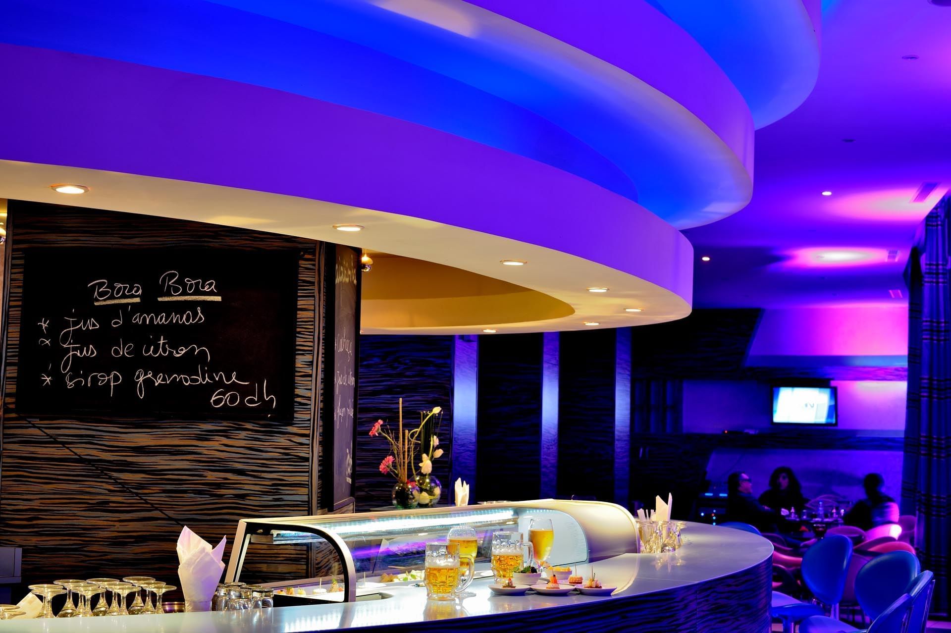 Piano bar at Kenzi Solazur Hotel in Tangier, Morocco