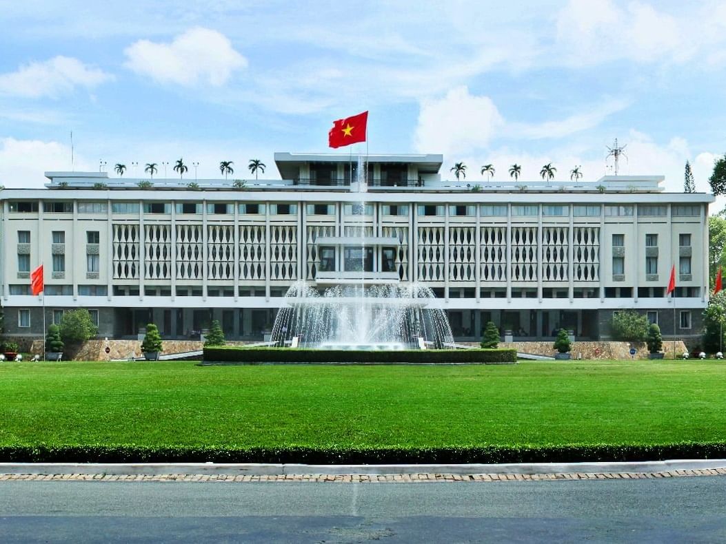 Front view of Reunification Palace near Eastin Hotels