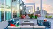 Table arranged for group gathering in Intracoastal Terrace at Diplomat Beach Resort