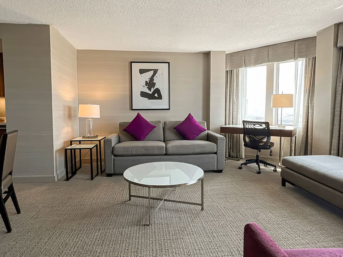 Living area of a hotel suite