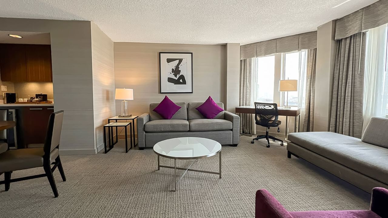 Living area of a hotel suite