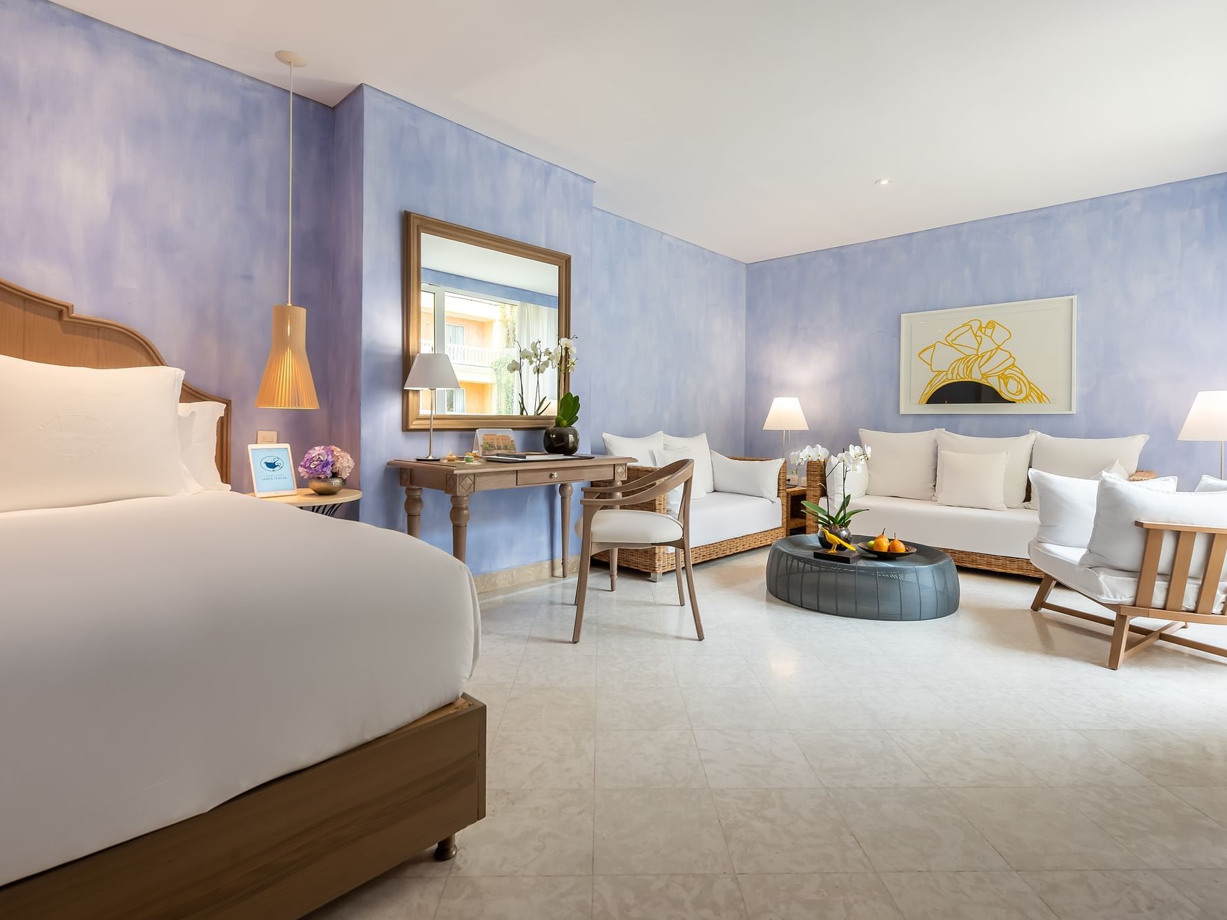 Enjoy privacy at the elegant Courtyard Suite with view to the courtyard at the Charleston Santa Teresa Hotel in Cartagena..