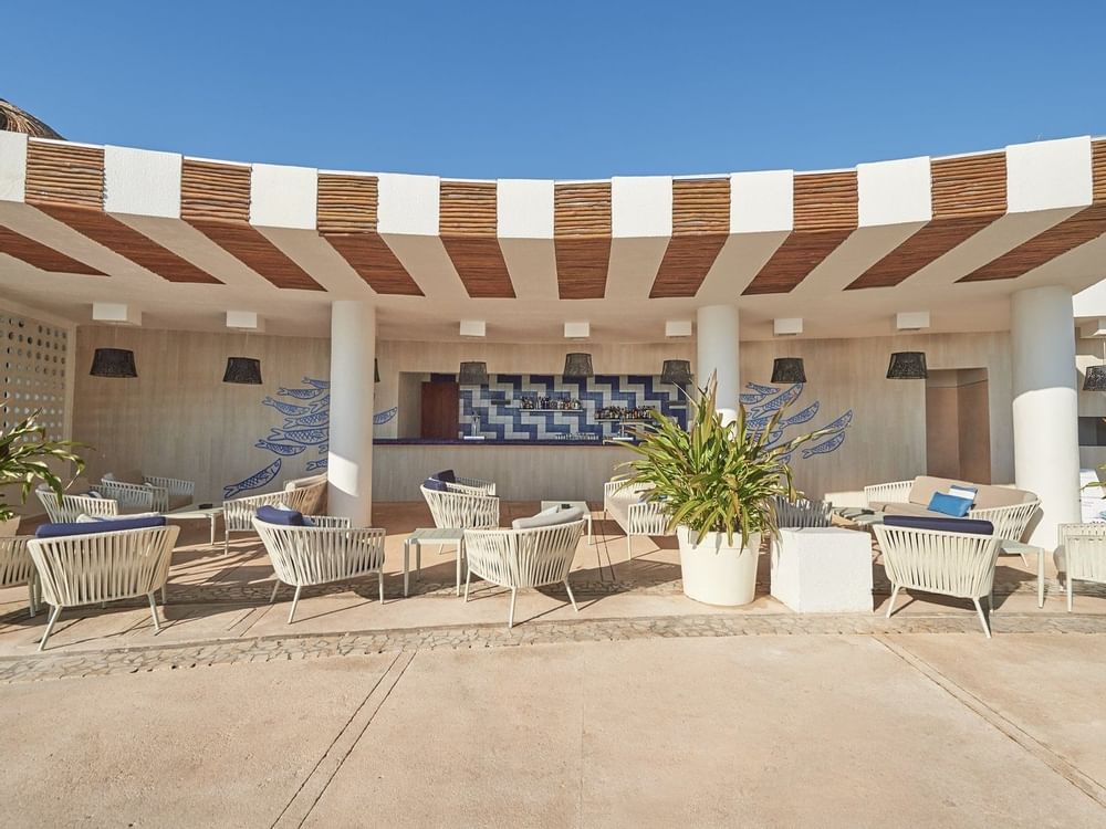 Lounge area in the Pool Club at Live Aqua Resort Cancun