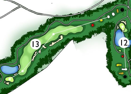 Sketch of 13th hole of a golf course at Chatrium Golf Resort