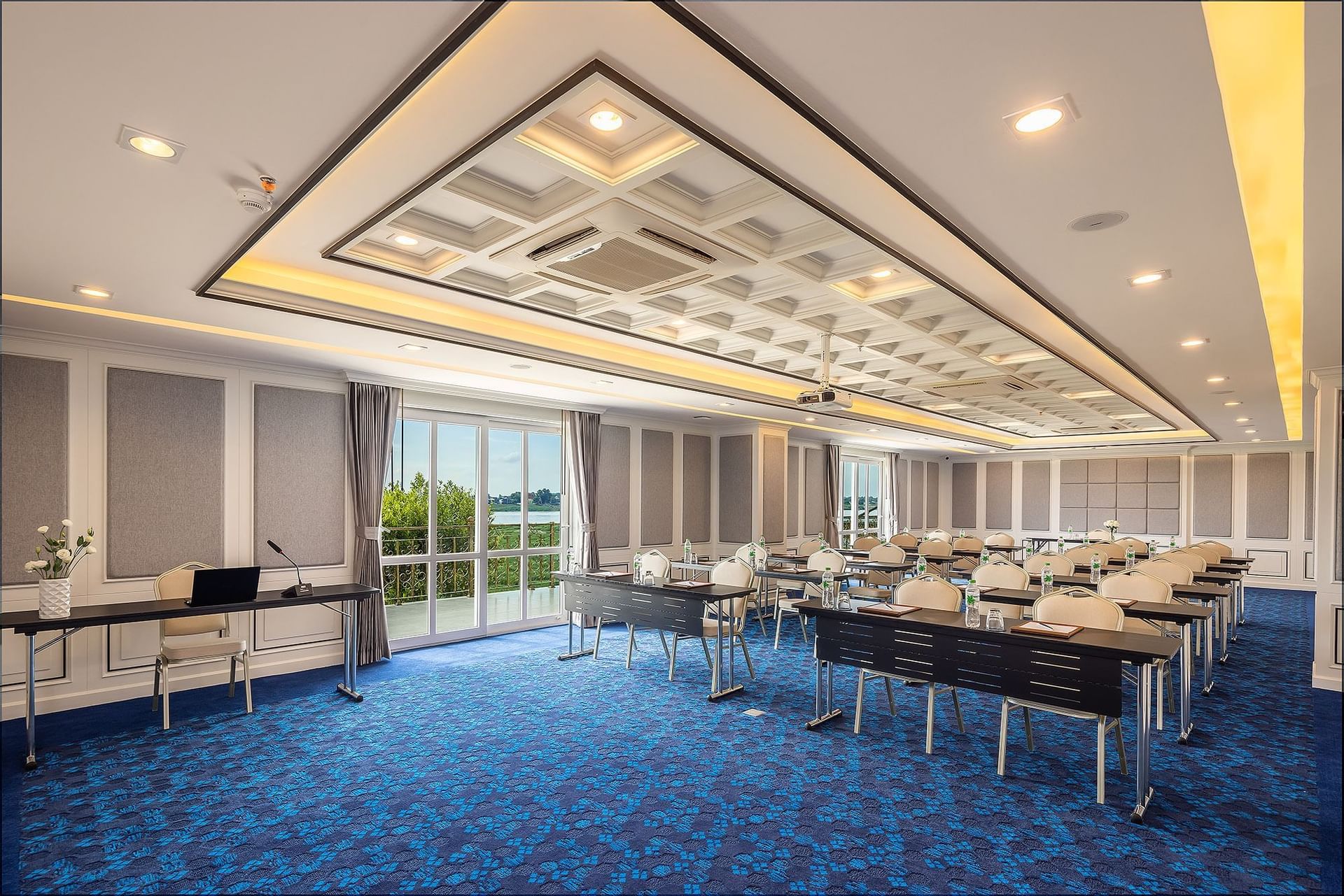 Classroom type tables arranged in a Meeting Room at Eastin Vientiane Laos