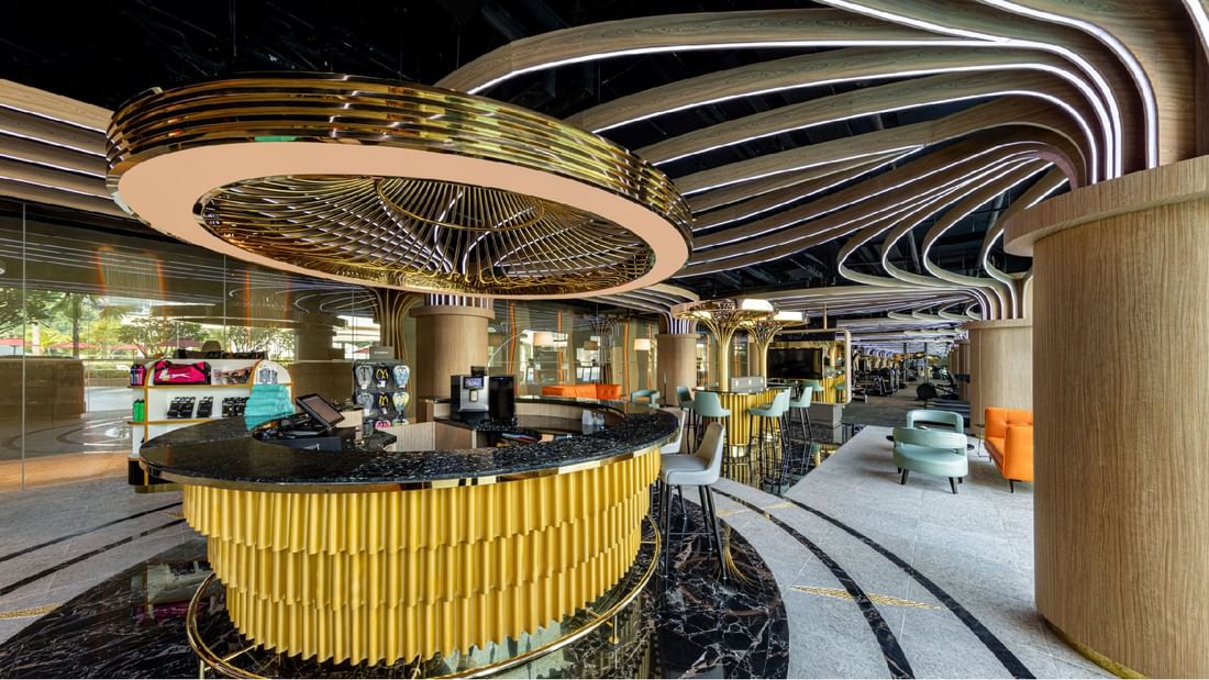 Stylish counter & interior of Health Club at Sunway Resort