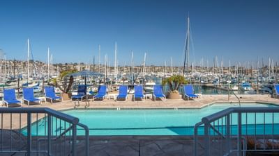 Outdoor Pool overlooking the Marina at Bay Club Hotel