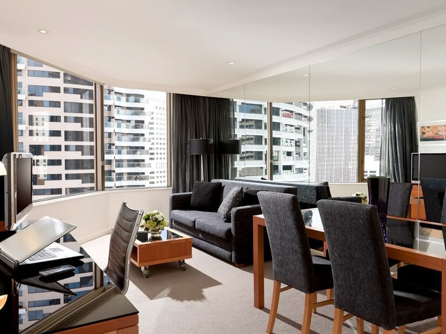 One bedroom city view suite at Sebel Quay West Suites Sydney
