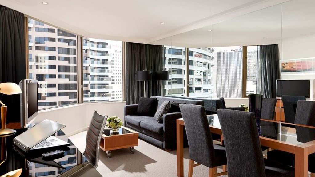 One bedroom city view suite at Sebel Quay West Suites Sydney