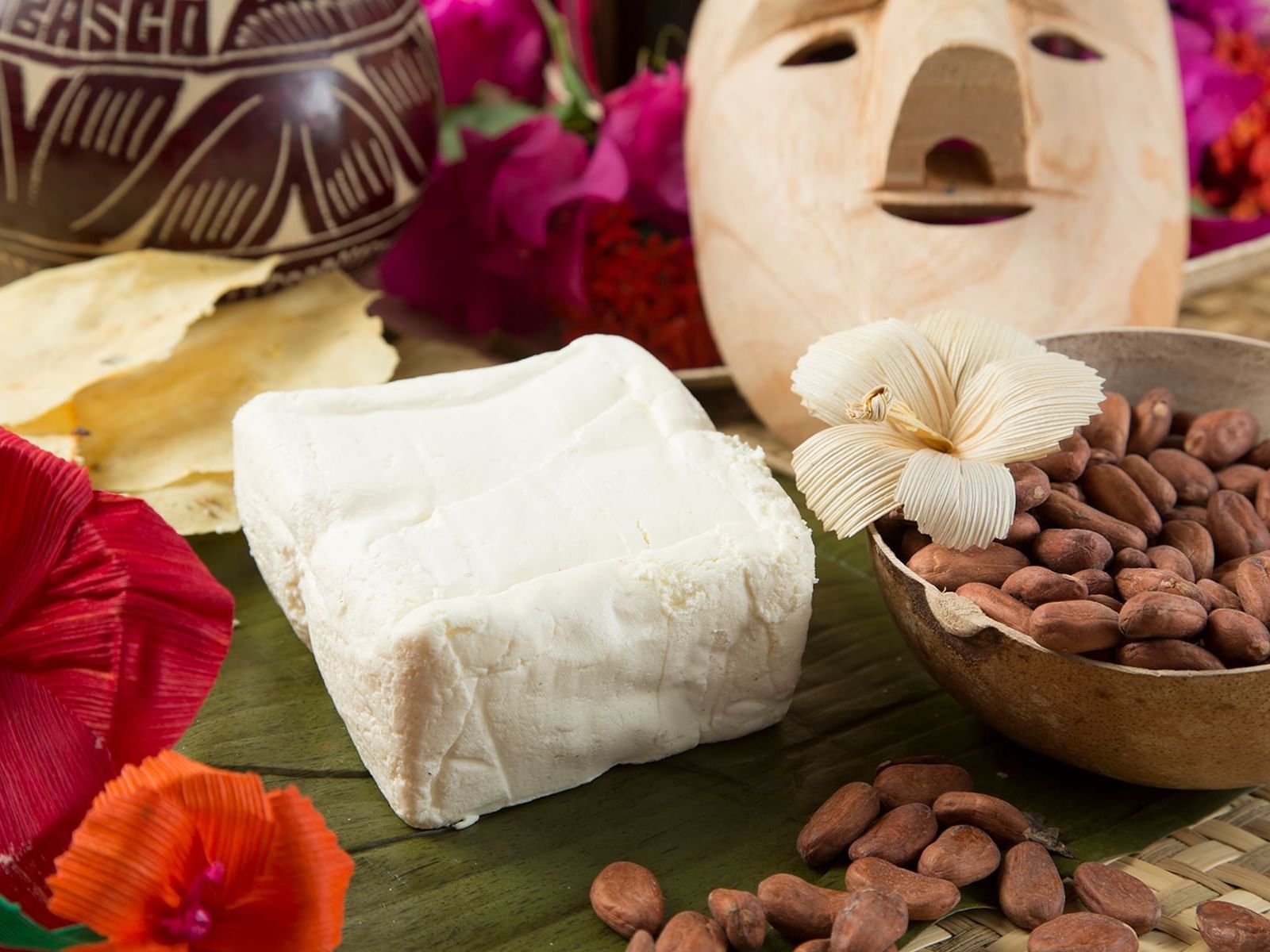 Close up of Queso Tabasco with traditional ornament's at Gamma Hotels