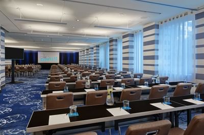 Classroom table arrangement in Grand & Salon at Hotel Republic San Diego