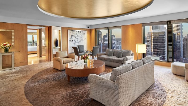 Living area in Martin Place Suite at Fullerton Group