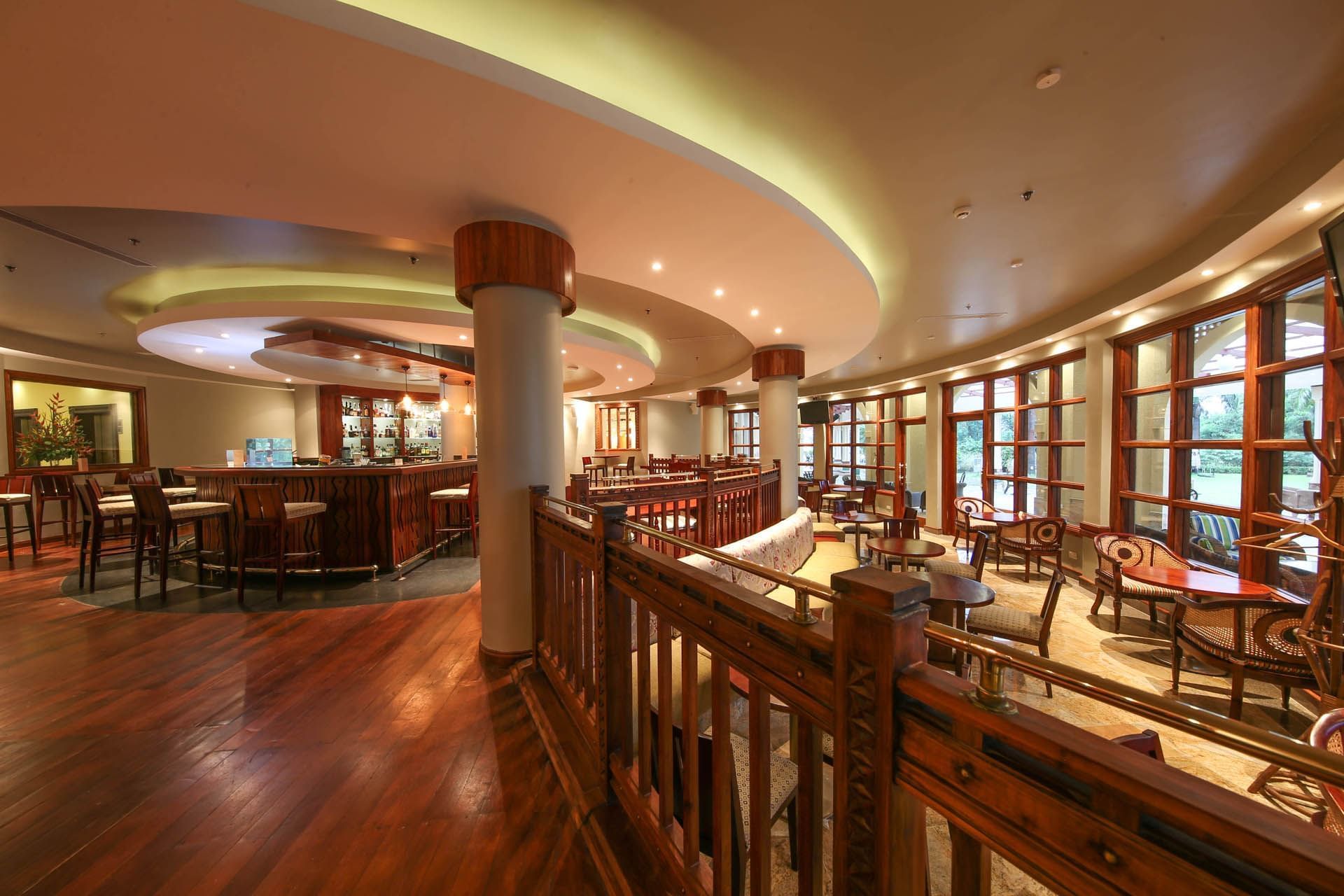 Interior of Kibo bar and terrace at Dar Es Saalam Serena Hotel